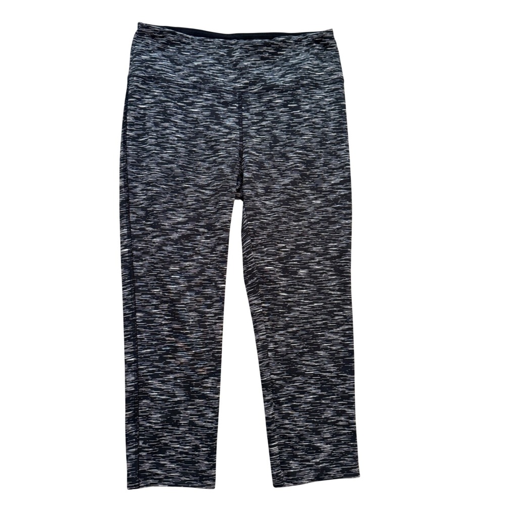 Vogo Athletica Leggings Womens L Black Space Dye Capri Activewear RN138065